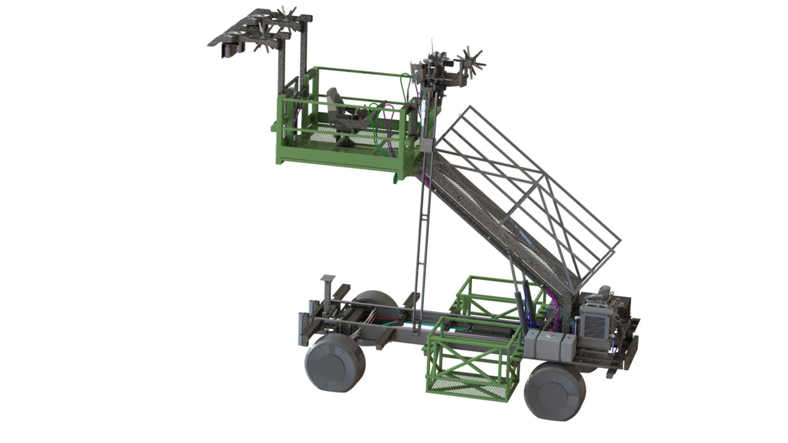 Multifunctional Agriculture Vehicle for Hops Twiner Staker Top Cutter