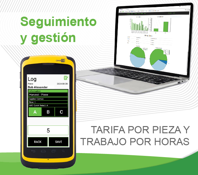 Sistema de seguimiento de mano de obra para frutas y hortalizas